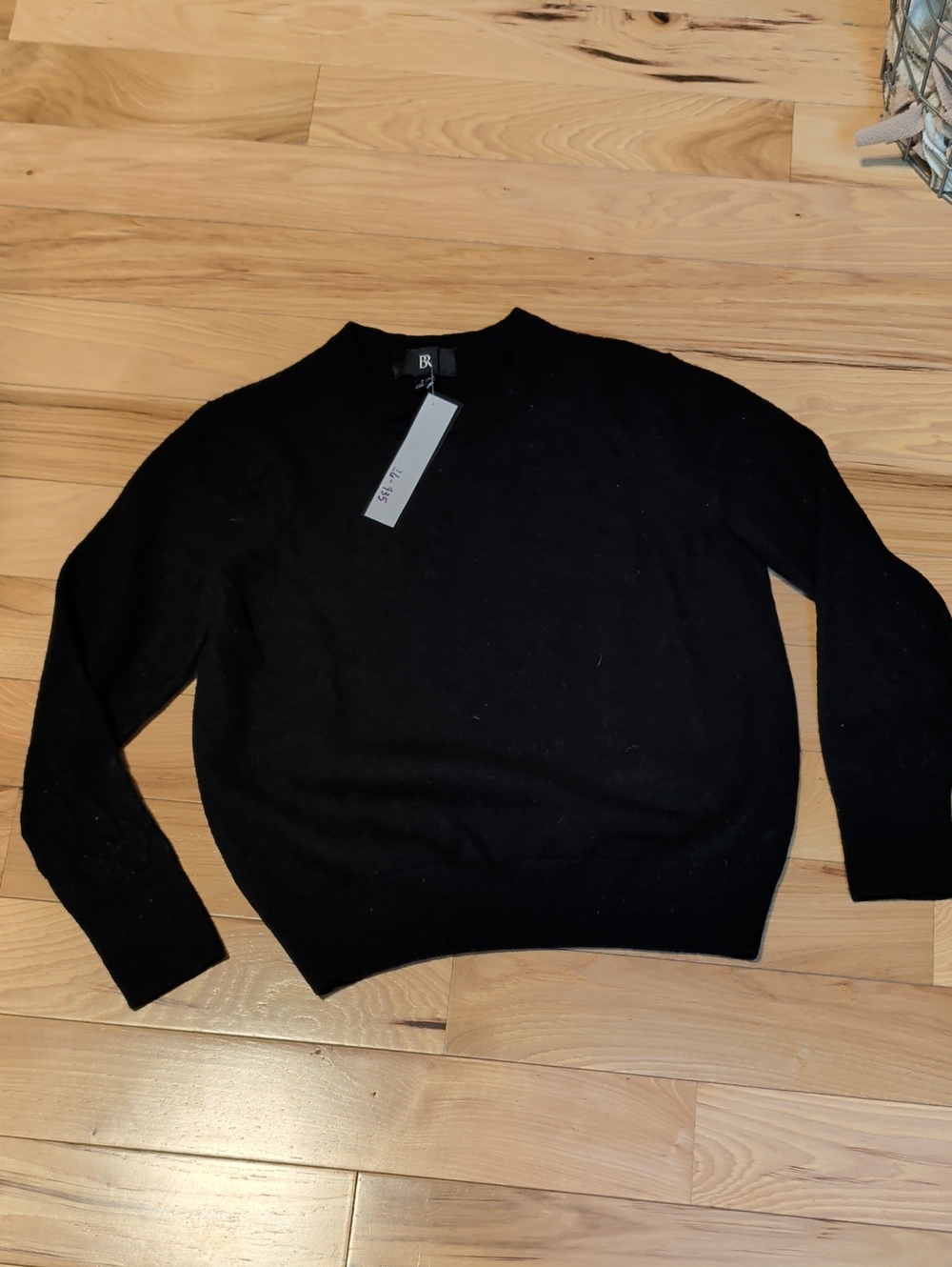 100% Merino Wool Black Crewneck Sweater Banana Republic